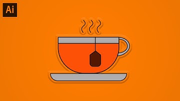 Flat design | Tea cup | Adobe illustrator | Tutorial video