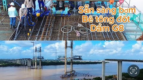 Cầu Phước Khánh sẵn sàng bơm bê tông đốt dầm G8