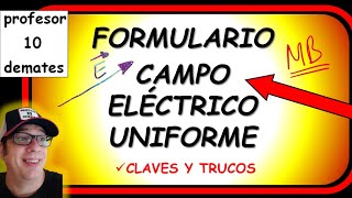 Fórmulas CAMPO ELÉCTRICO UNIFORME | Condensadores Física