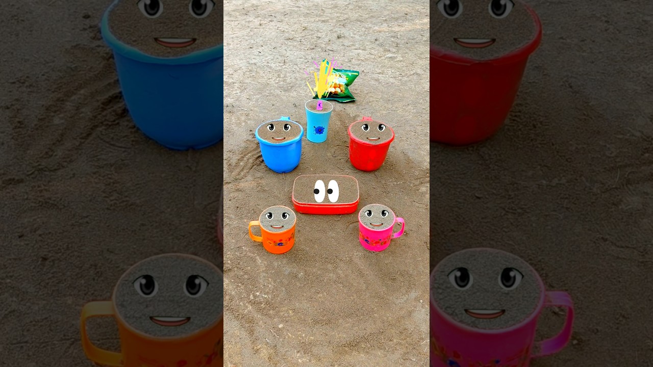 Wow! 😱 Sand Art Firework Surprise 🎆 and Colorful Cups 🥣✨ ASMR Relaxing 🌈💖🔥 #