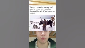 A Mongolian shepherd with an AK 47 and a pet snow leopard  Your argument is invalid ❄️ #Ultimat