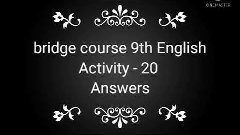 bridge course 9th. English. activity 20. answers.