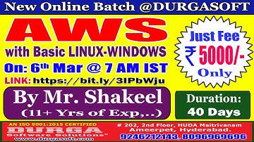 AWS with Basic LINUX-WINDOWS Online Training @ DURGASOFT