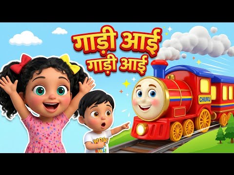 गाड़ी आयी छुक छुक - Gadi Aayi Gadi Aayi Chuk Chuk Rhyme | Hindi Nursery Rhymes & Songs-Ballu Mama TV