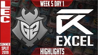 G2 vs XL Highlights | LEC Summer 2019 Week 5 Day 1 | G2 Esports vs Excel