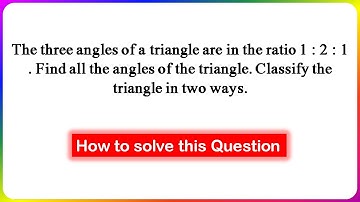 Q.The three angles of a triangle are in the ratio 1 : 2 : 1 . Find all the angles of the triangle.