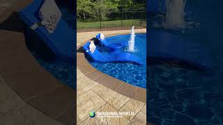 Beautiful pool and backyard in Manalapan, NJ! #BackyardGoals #pool #seasonalworld