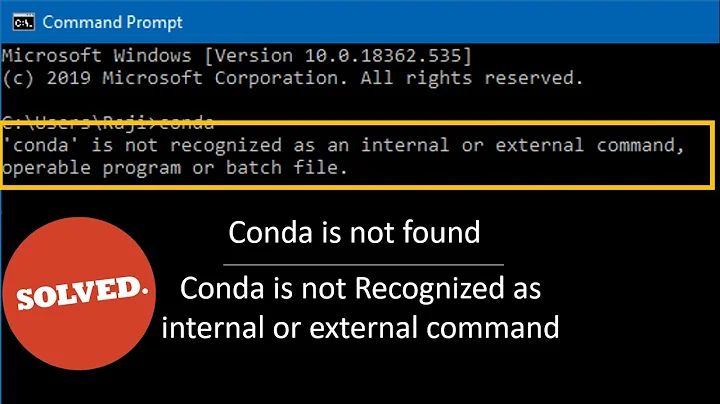 Fix conda is not recognized as an internal or external command, command not found, anaconda path set