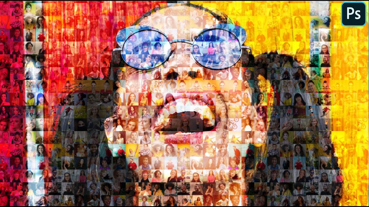 How to create a stunning photo mosaic  in photoshop 2022 