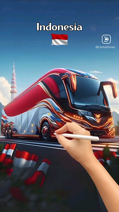 Menggambar Bus Telolet Basuri Indonesia! #shorts #short