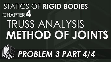 Statics of Rigid Bodies Chapter 4 Method of Joints Problem 3 Part 4/4 (PH)