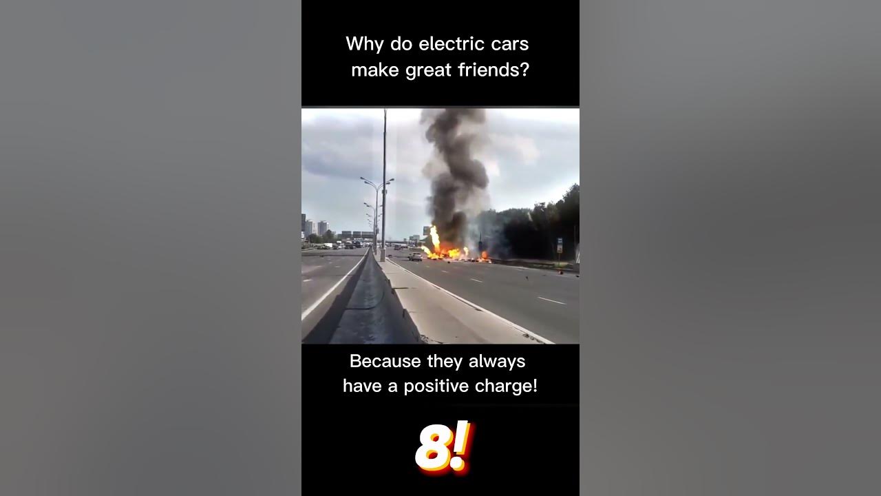 Electric car battery explodes on highwayshorts YouTube
