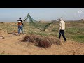 شاهد: كيف يعد صياد فلسطيني شبكة صيد الطيور في خانيونس
