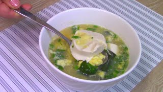 ПОЛЕЗНЫЙ СУП  с тофу и яйцом за 10 минут ! Легкий рецепт. Healthy soup.