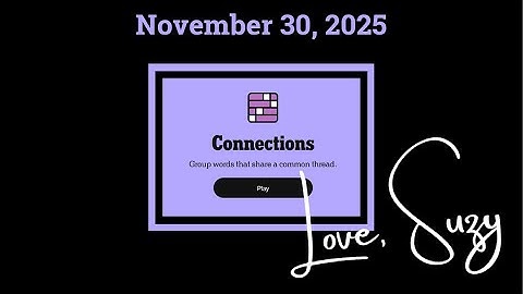 Connections of the Day for November 30, 2025: Group words that share a common thread
