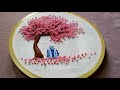 Cherry blossom embroidery  beautifull lady under cherry blossom tree  easy pattern