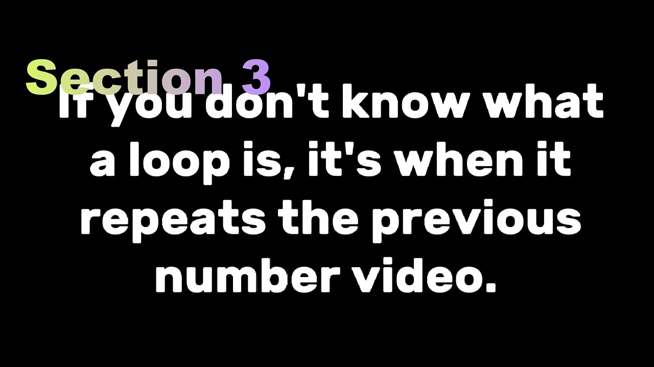 All Section Introductions for my new number video. - YouTube