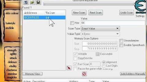 Swords and Sandals 2 stats hack with cheat engine
