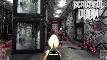 Beautiful Doom HD [Upscale, Rain, Relighting, Parallax] - Doom 2 Recreation Project: Map02 | 4K/60