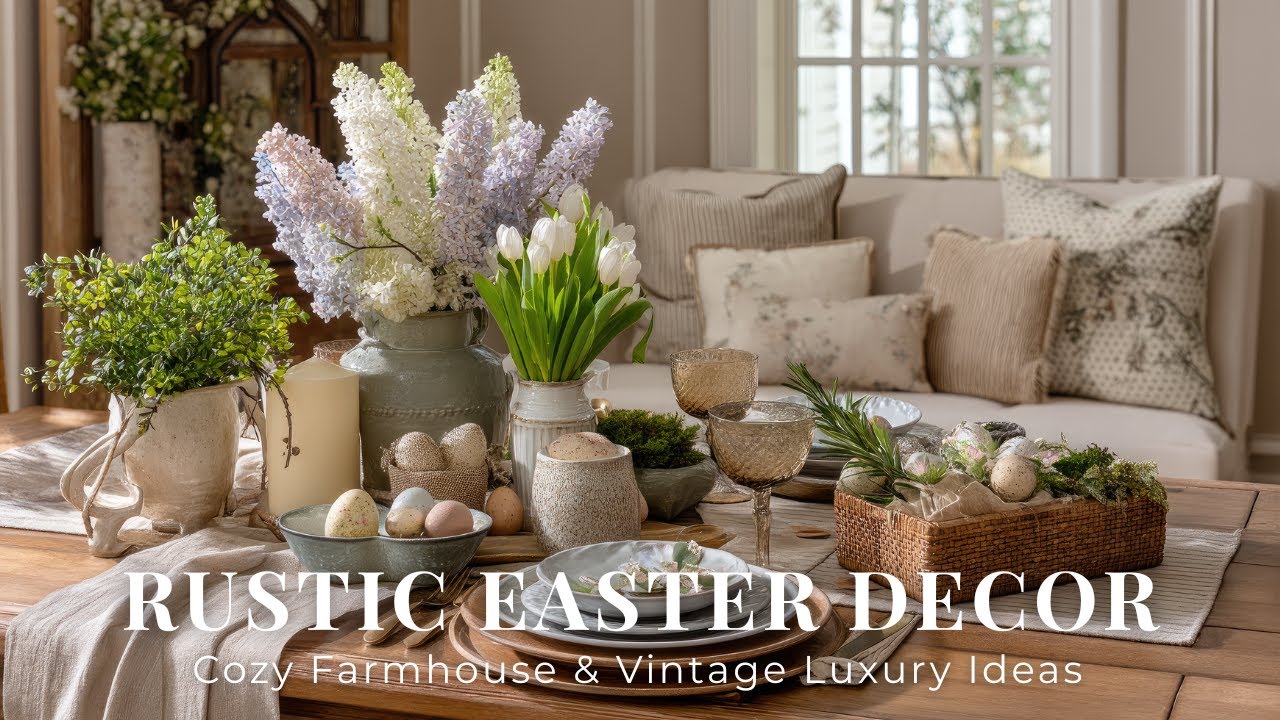 Элегантный пасхальный декор в деревенском стиле: уютные идеи в стиле фермерского дома и винтажной...