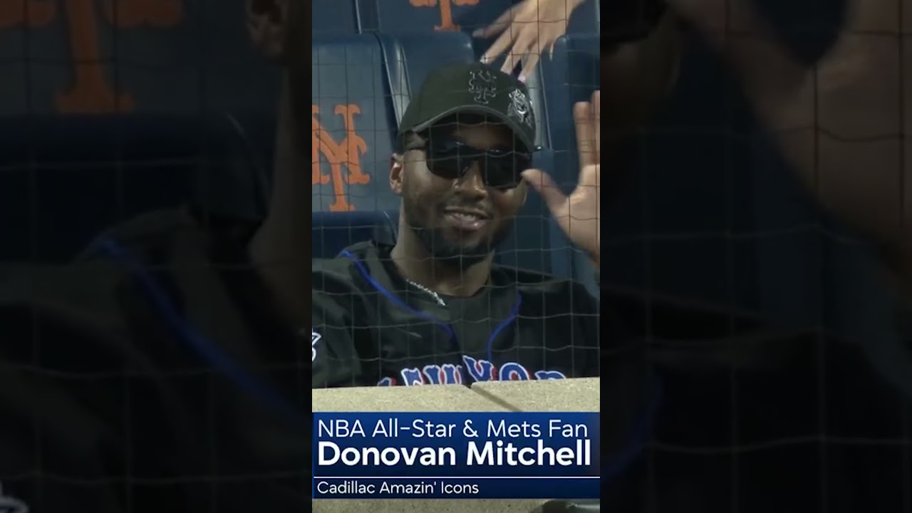 Donovan Mitchell rooting on the Mets! #newyork #basketball #sports #baseball #cleveland