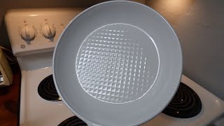 Cooking Ribeye Steak in Corning Ware Country Cornflower 10 Skillet