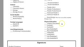 10th Grade Course Selection