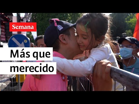 El beso de Richard Carapaz con su hija al convertirse en el nuevo líder | Giro de Italia 2022
