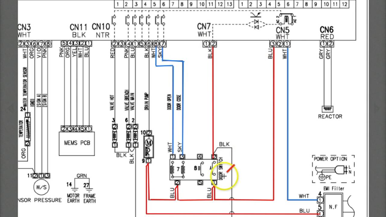 Amana Samsung NFW7200TW Washer Schematic Analysis - YouTube