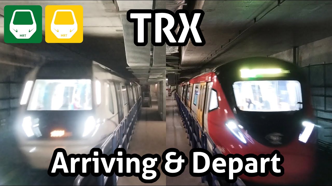 MRT Kajang Line and MRT Putrajaya Line Guiding Lights and Ducky Arriving and Depart at TRX Station