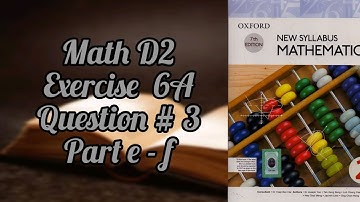 Mathematics book (D2)| 7th addition|Exercise 6A |Q#3| Part e - f| Mathematics at Home| In urdu