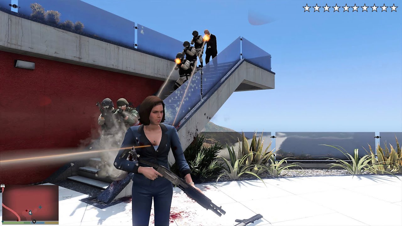 GTA 5 - MOLLY’S TEN STAR COP BATTLE AT DEVIN WESTON'S MANSION (RDE 4.0.1)