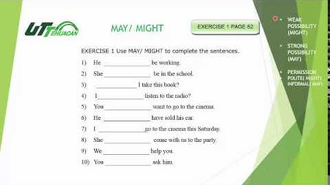 LEVEL 3 UNIT 2 EXERCISE 1 MAY MIGHT