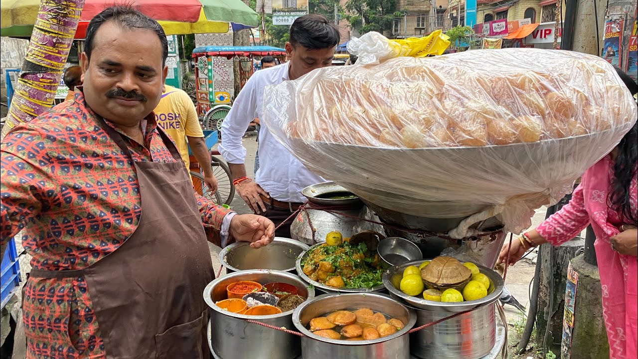Kolkata famous fuchka & papri chat, Dahi fuchka only ₹30 (Pani puri) Kolkata street food 