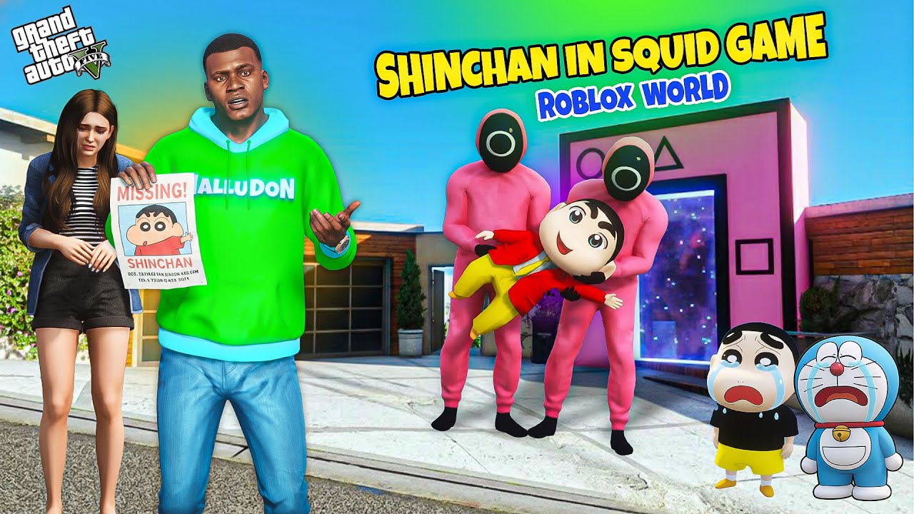 🔥 Shinchan Enters Roblox Squid Game After House Blast! 😱 Franklin Shocked | GTA 5 Malayalam