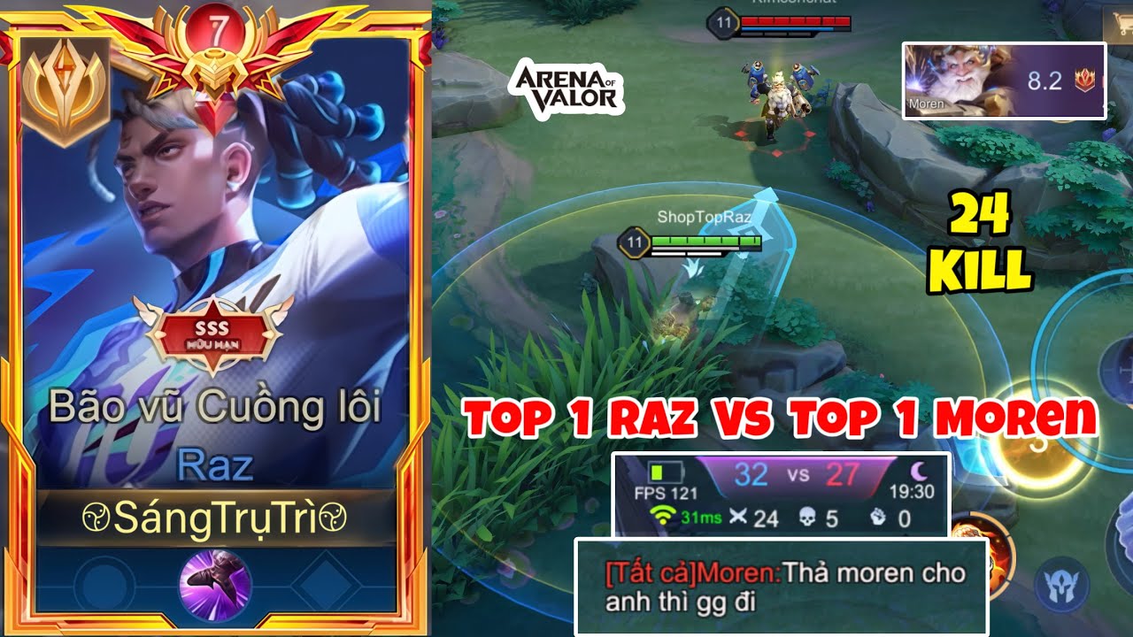Gặp Top 1 Moren Bay Như Chim Vs Trận Đấu 24 Kill Có Cái Kết Bất Nhờ - Top Raz