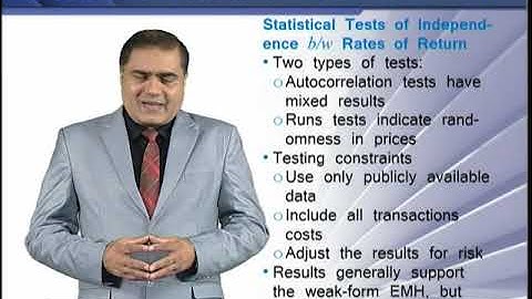Tests and Results of Weak-Form EMH | Strategic Finance | FIN703_Topic077