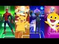 Spider-Man vs Pikachu vs Huggy Wuggy vs Baby Shark 😱 Tiles Hop Impossible Beat