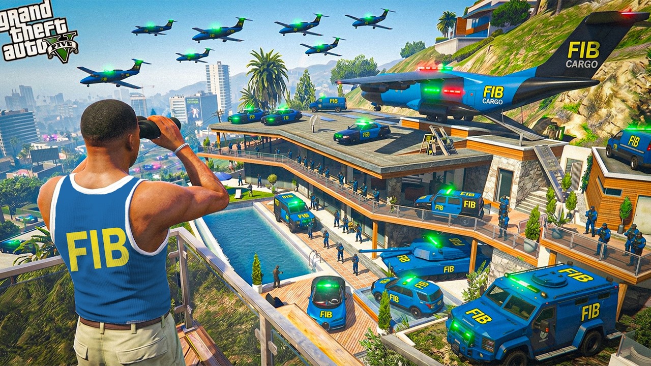 GTA 5 : Franklin's House Raided By FIB In Gta 5 ! (GTA 5 mods)