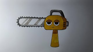 How To Draw My Sprunki OC Chainsaw