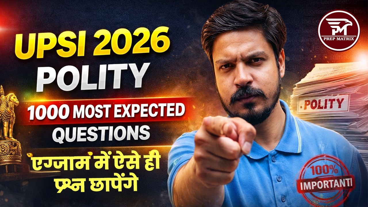 UPSI 2026 Polity Practice Set | 1000 Important Questions | Target Selection by Ashutosh Rai sir