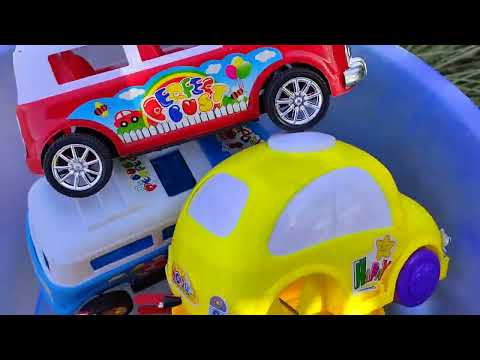 gadi wala cartoon | toy helicopter ka video JCB tractor dumper truck 74