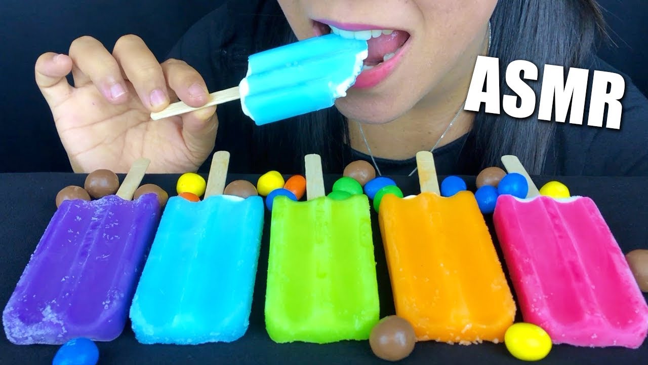 ASMR ASSORTED COLORED ICE CREAM BARS PARTY | LaniEats ASMR