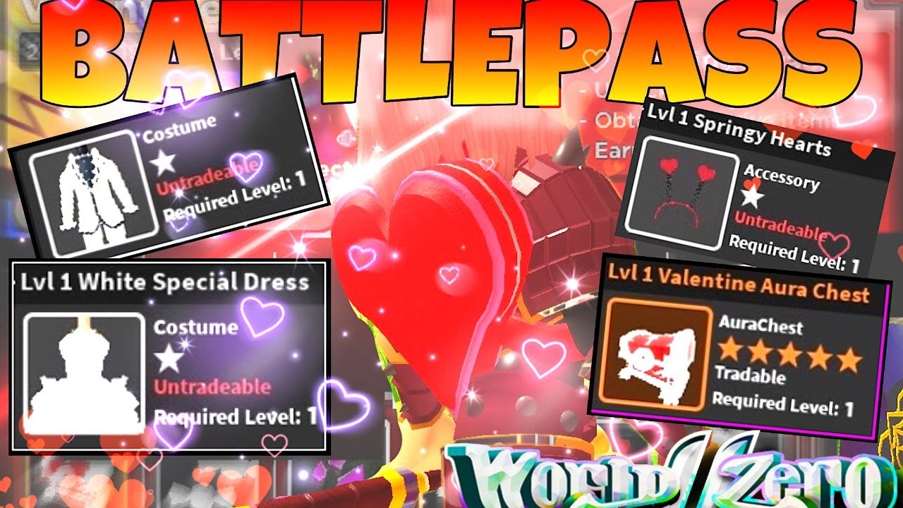 World Zero Roblox Unlocking All Valentine S Day Battlepass - como escapar de la estacion de piggy en roblox chapter 2 youtube