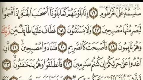 سورة القلم من آية ( ١٦ ) إلى آية ( ٤٢ ) للقارئ : محمد صديق المنشاوي .