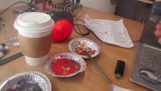 My Art Table Set-Up Inside Sextant Coffee Roasters in The Mission, San Francisco.  12/6/2025.