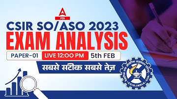 🔴CSIR SO ASO Exam Analysis 2024 Today | Paper 1 | CSIR Paper Analysis | CSIR SO ASO Answer Key