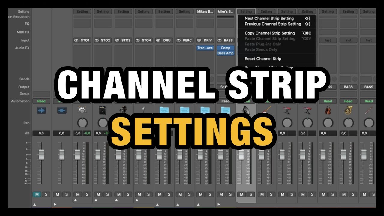 How use Mixer Channel Strip Settings in Logic Pro X YouTube