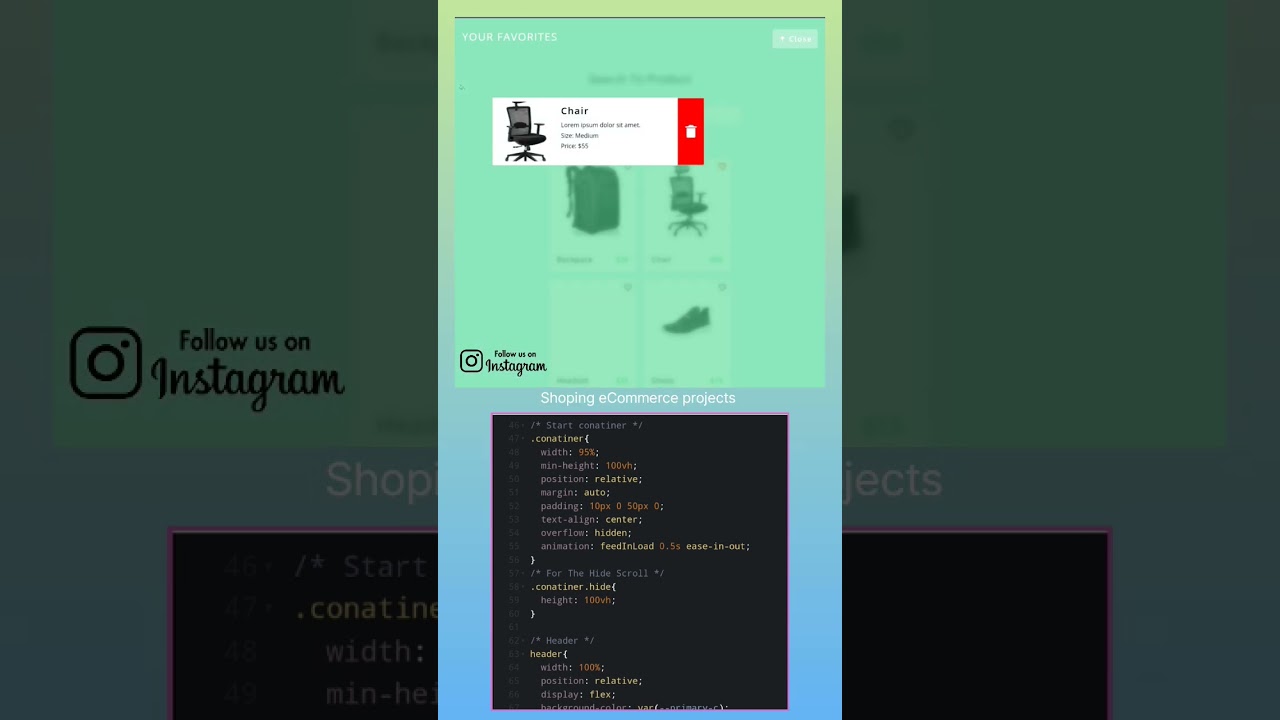 shopping ecommerce website project in html css javascript #html #css #reactjs #shorts #viral #code
