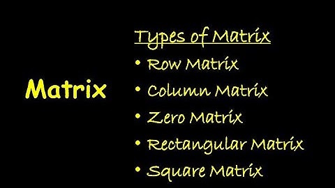Matrix & Its Types- Row Matrix,Column Matrix,Zero Matrix, Rectangular Matrix,Square Matrix